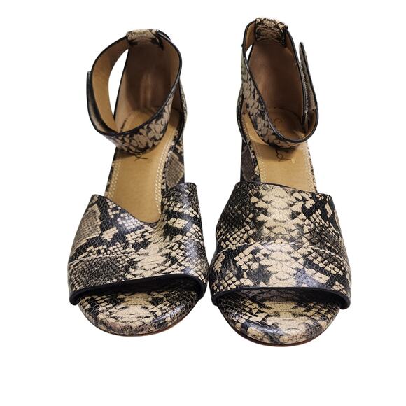 Splendid Womens Thandie Embossed Leather Ankle Strap Sandals Size 8 Snake Print - Picture 5 of 10